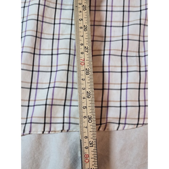 Peter Millar Performance Shirt Mens XL White‎ Plaid Check Stretch Button Down - Picture 6 of 7